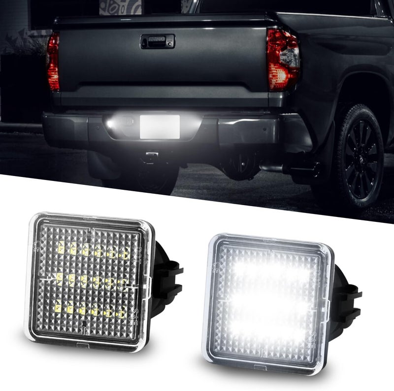 LESAUCE LED License Plate Light for Tacoma 2016-2022 & Tundra 2014-2021 Pickup6000K White, Tag Lamp Assembly Replacement, Pack of 2 - Image 1